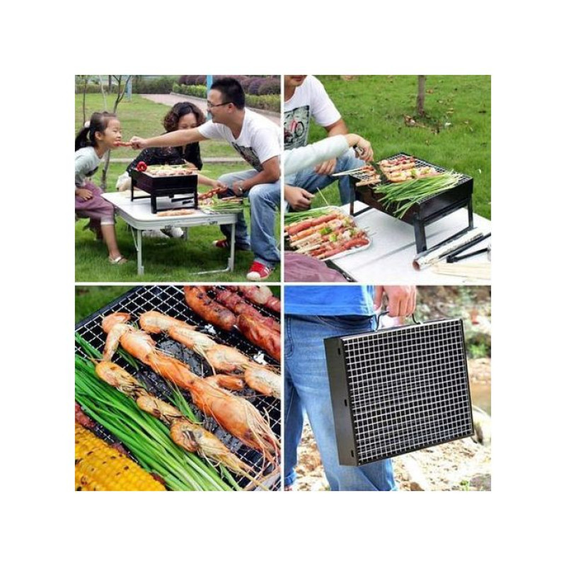 Barbecue rectangulaire à charbon - Profitez de délicieux repas grillés partout où vous allez!