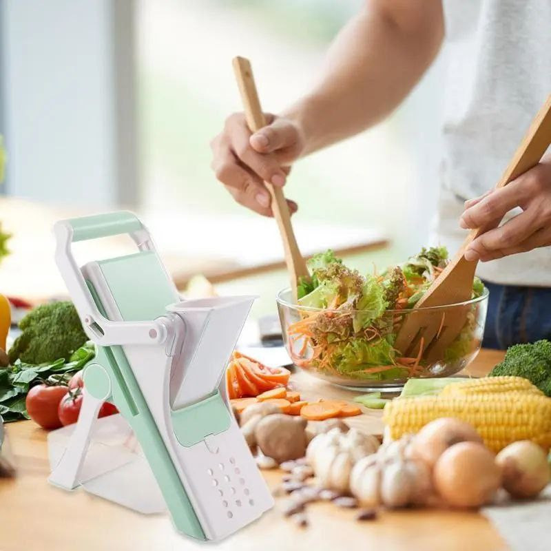 Coupe-légumes, Râpe à Fruits 5 en 1 - Outil Multifonctionnel de Cuisine Réglable