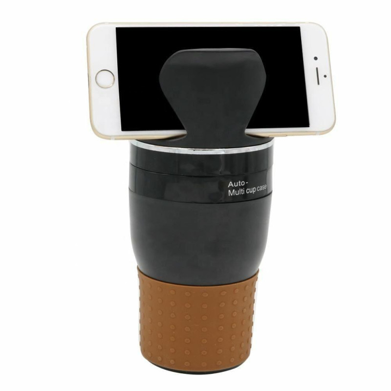 Porte Gobelet Voiture, Support de Téléphone Portable 2 en 1 Rotatif à 360 ° Tasse de Boisson