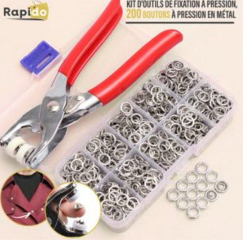 Kit d'outils de fixation à pression Des Boutons De Vêtements Pack De 200Pcs